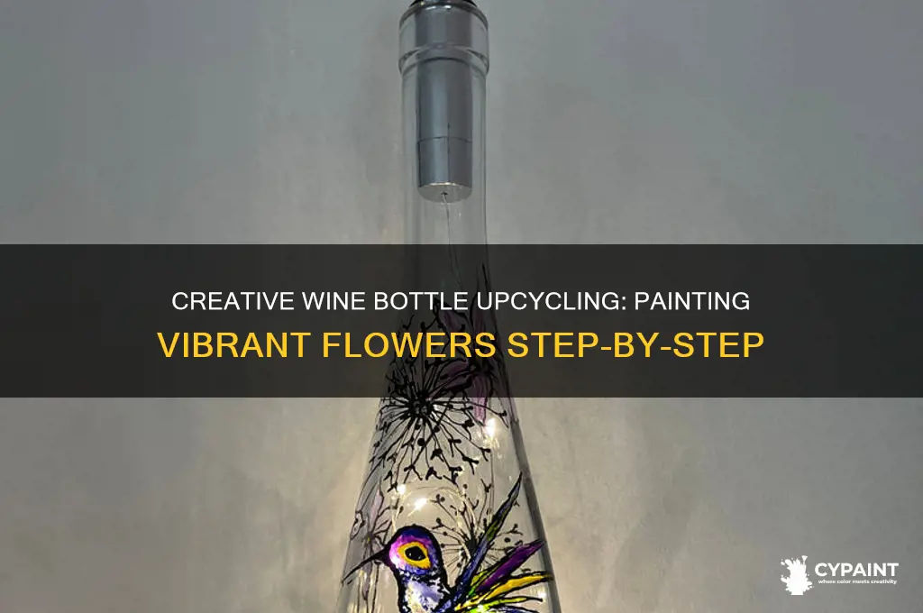 how to paint flowers on a wine bottle