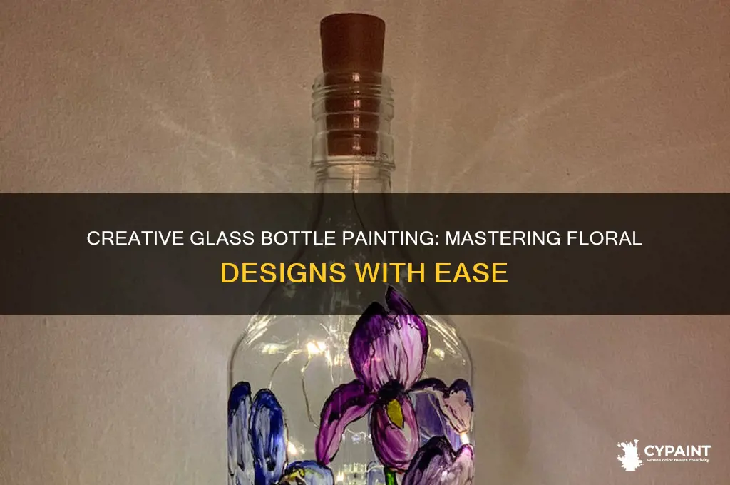 how to paint flowers on glass bottles