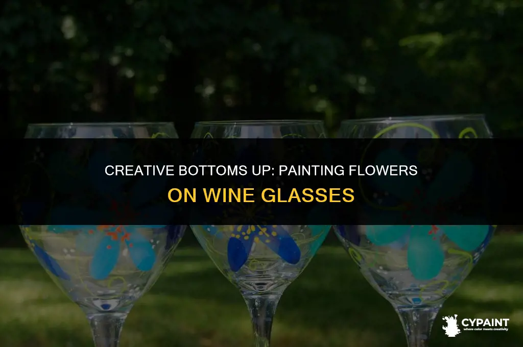 how to paint flowers on the bottom of wine glasses