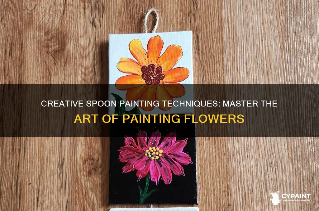 how to paint flowers with a spoon