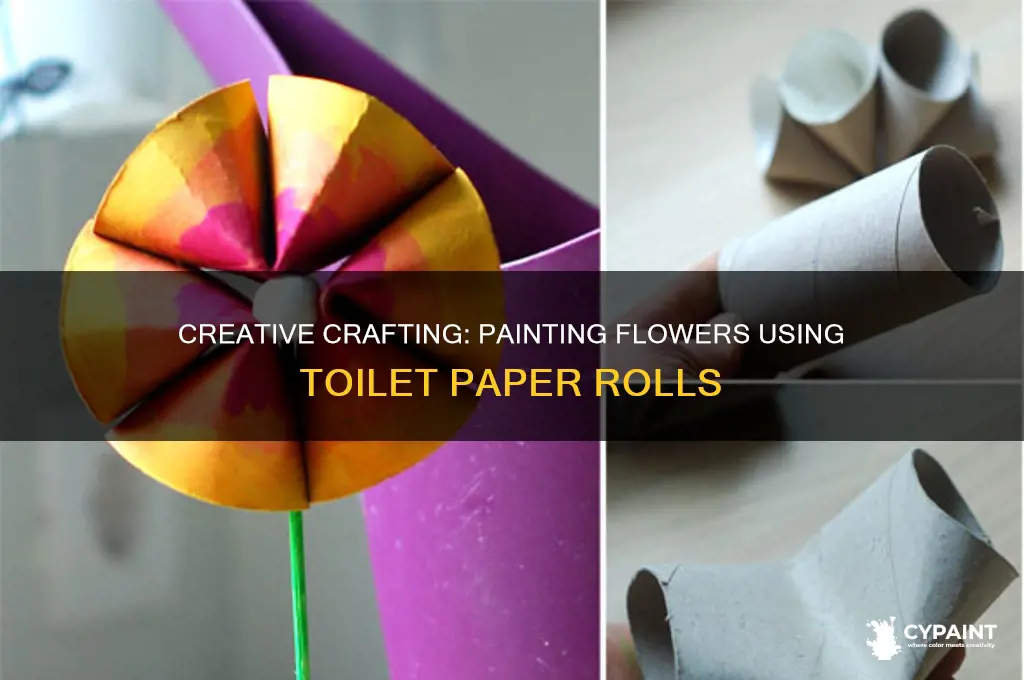 how to paint flowers with toilet paper rolls