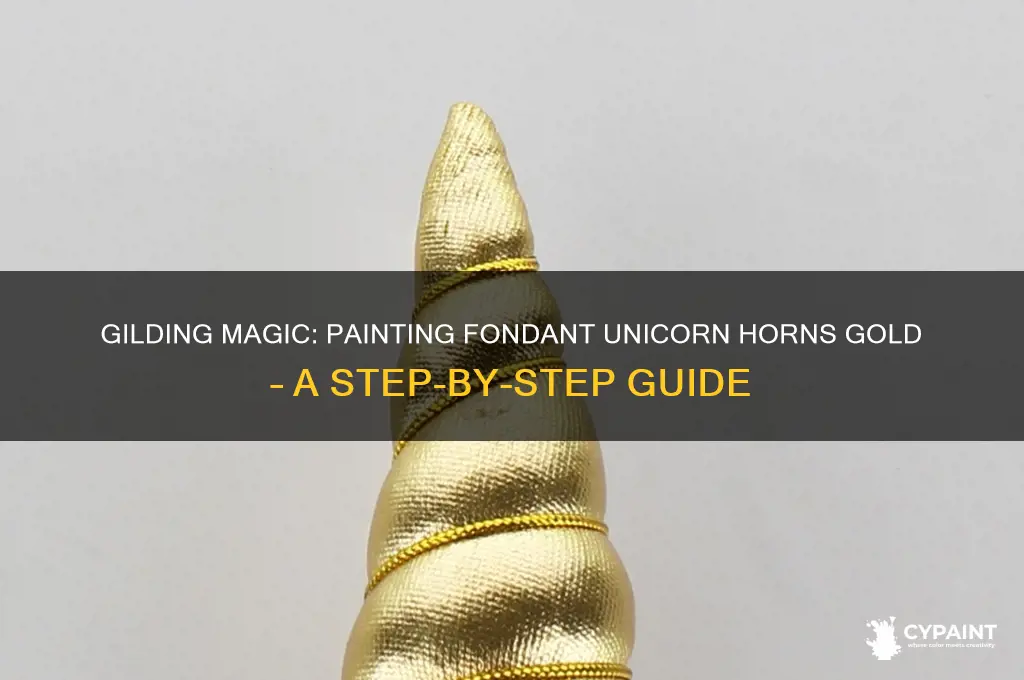 how to paint fondant unicorn horn gold