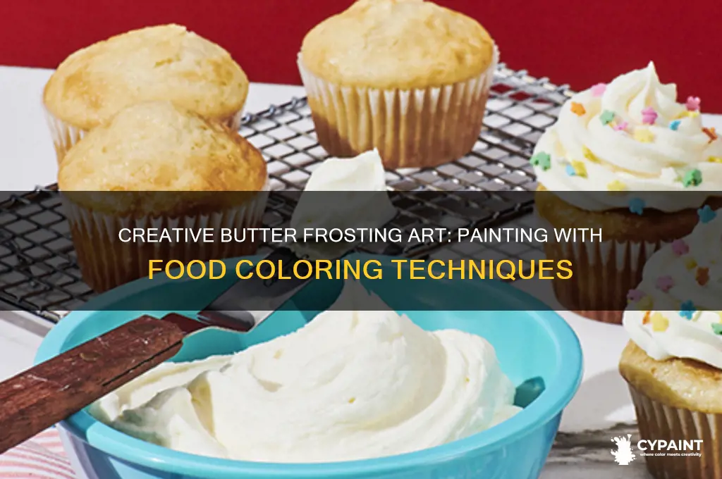 how to paint food colouring on butter frosting