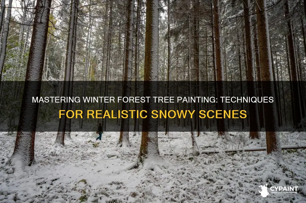 how to paint forest trees in winter