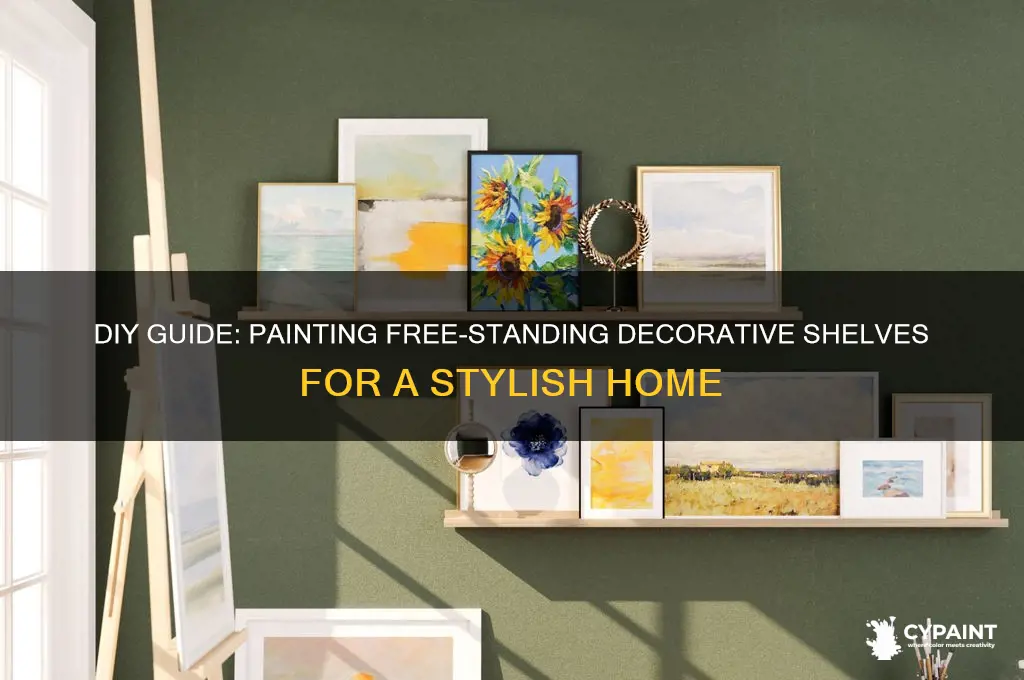 how to paint free standing decorative shelves