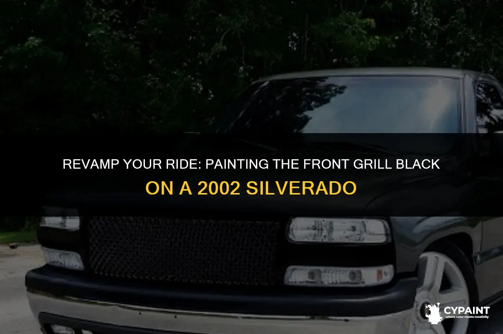 how to paint front grill bla k on 02 silverado