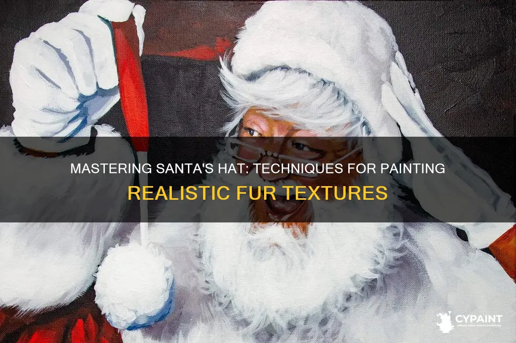 how to paint fur on santas hat
