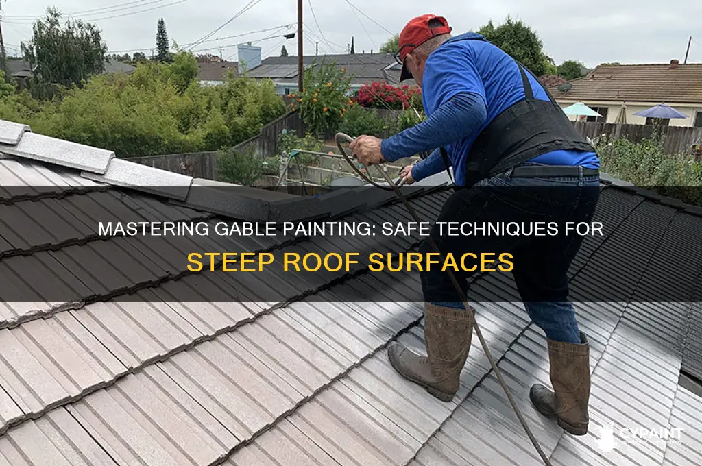 how to paint gable on steep roof