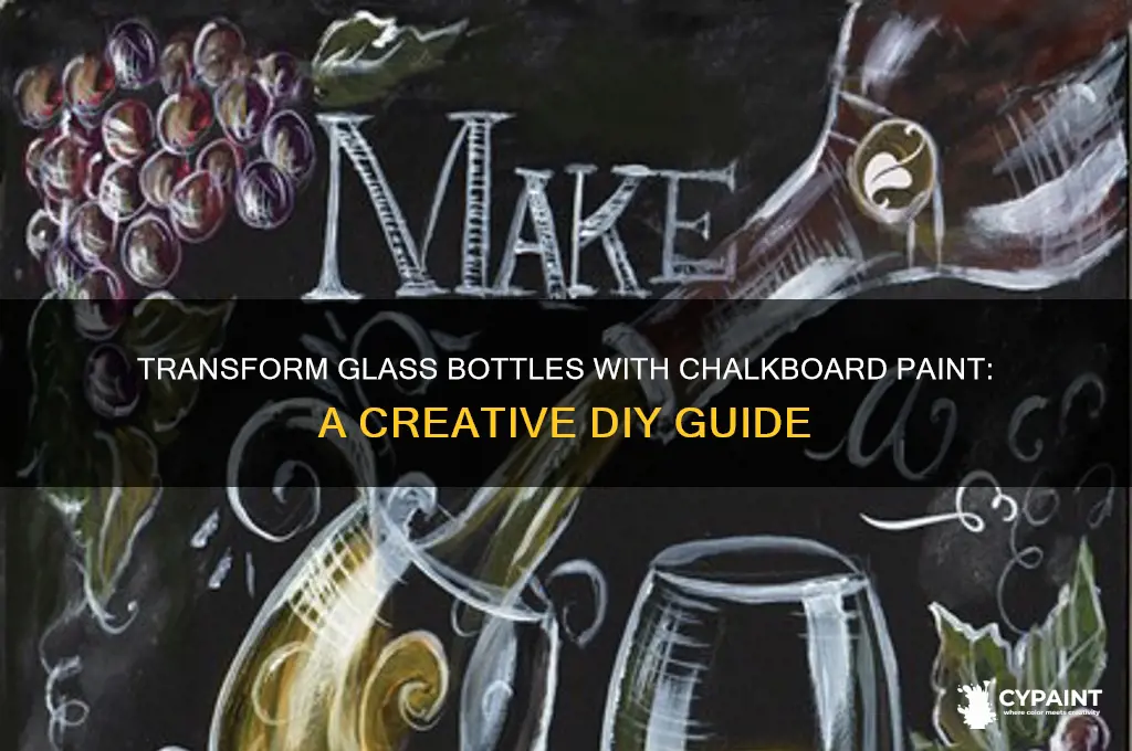 how to paint glass bottles with chalkboard paint