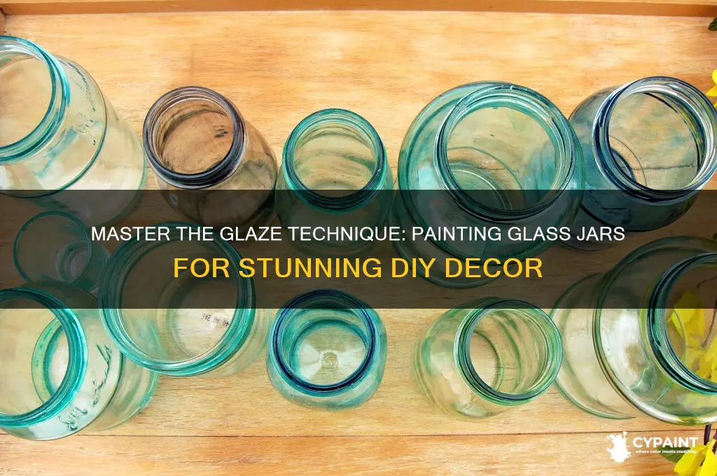 how to paint glass jars with glaze technique