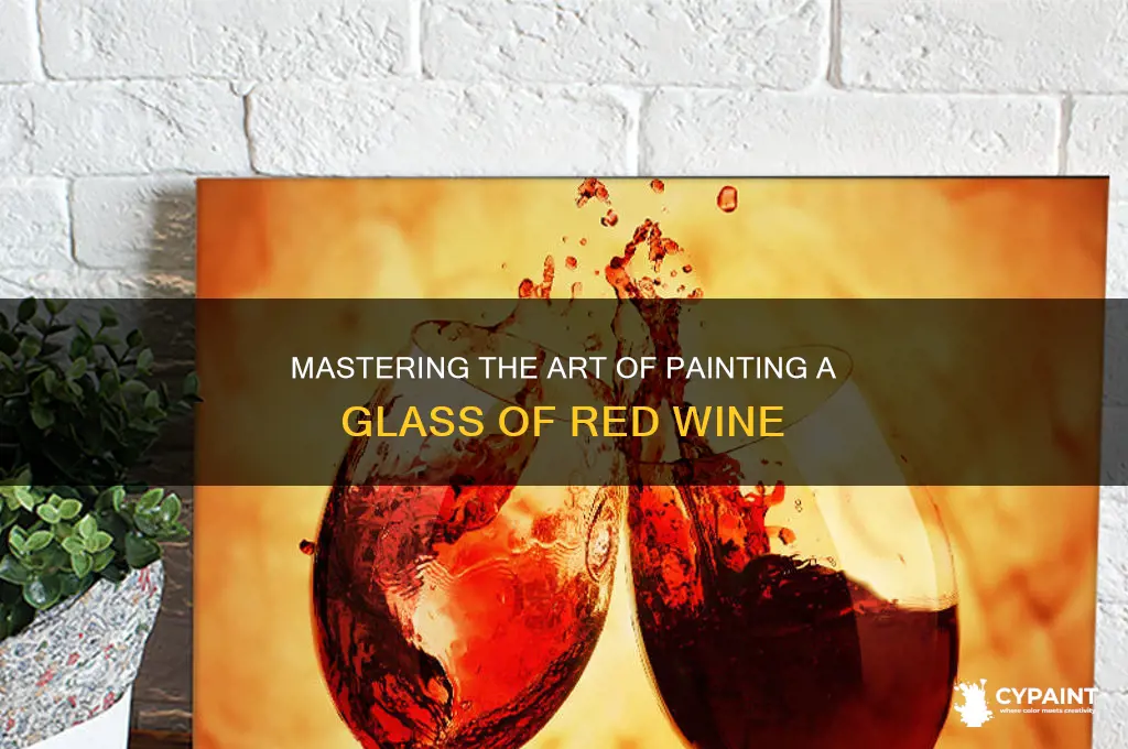 how to paint glass of red wine