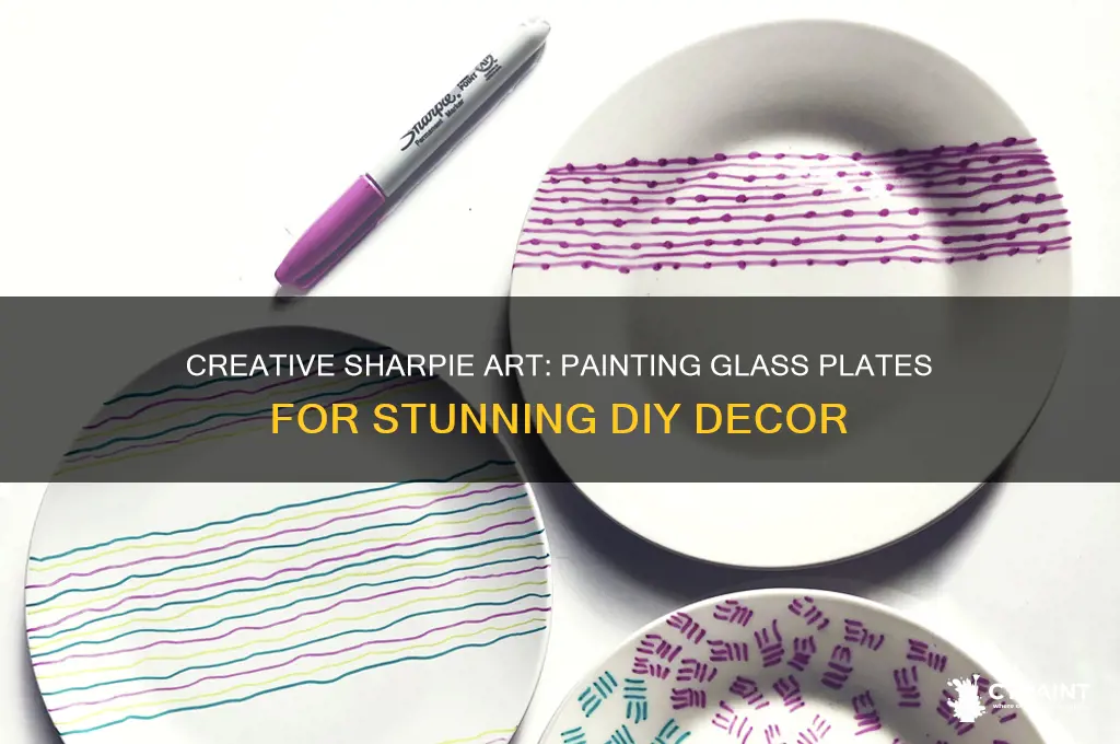 how to paint glass plates with sharpies