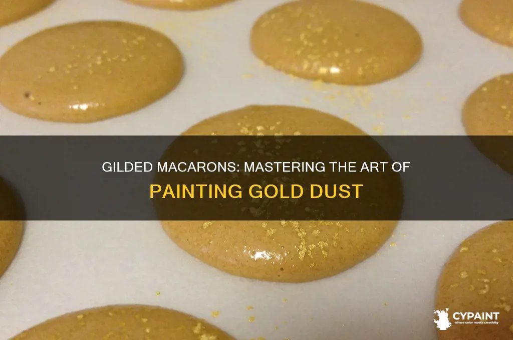 how to paint gold dust on macarons