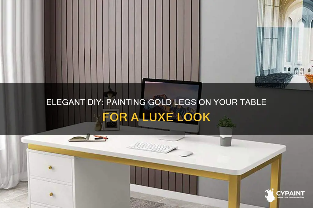 how to paint gold legs on a table