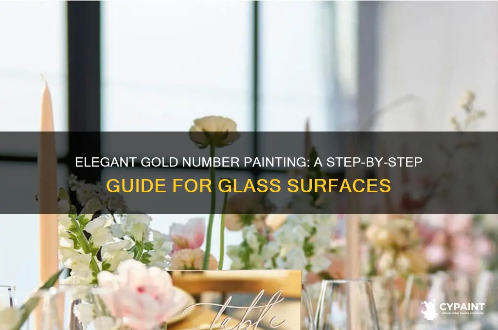 how to paint gold numbers on glass