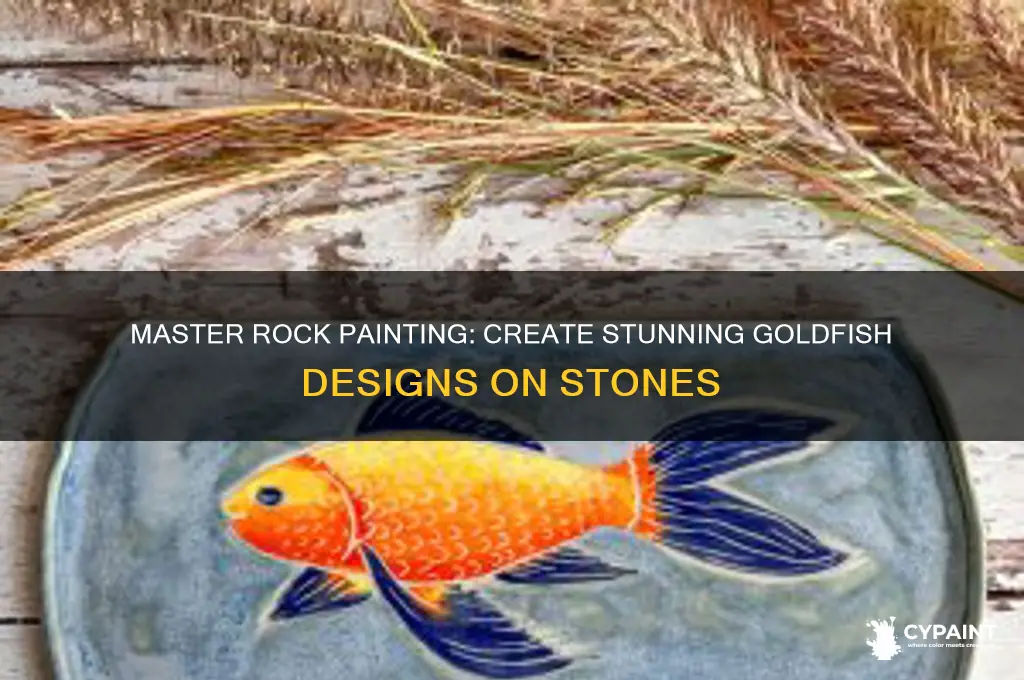 how to paint goldfish on a rock