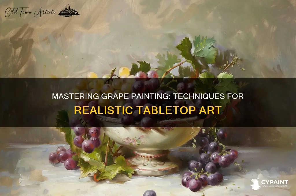 how to paint grapes on a table