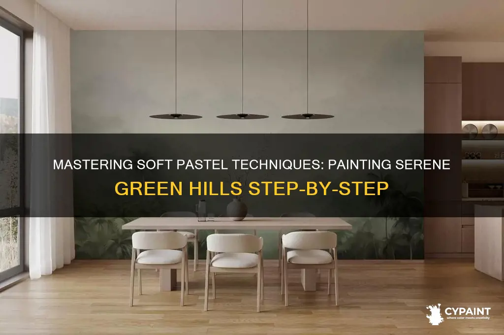 how to paint green hills with soft pastels
