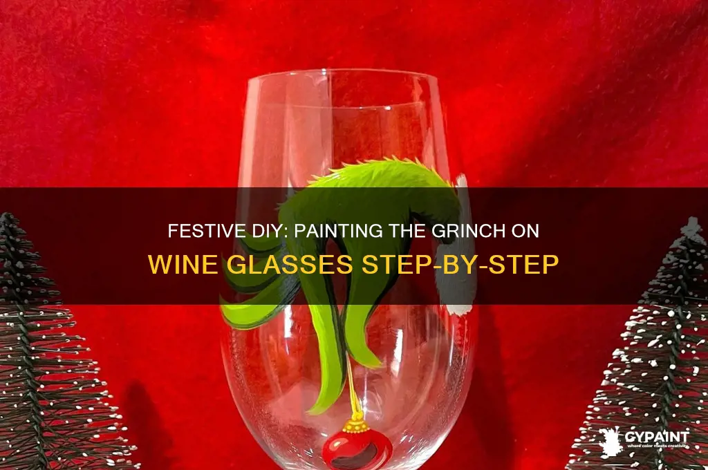 how to paint grinch on wine glass