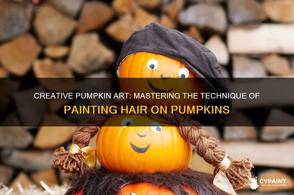 how to paint hair on a pumpkin