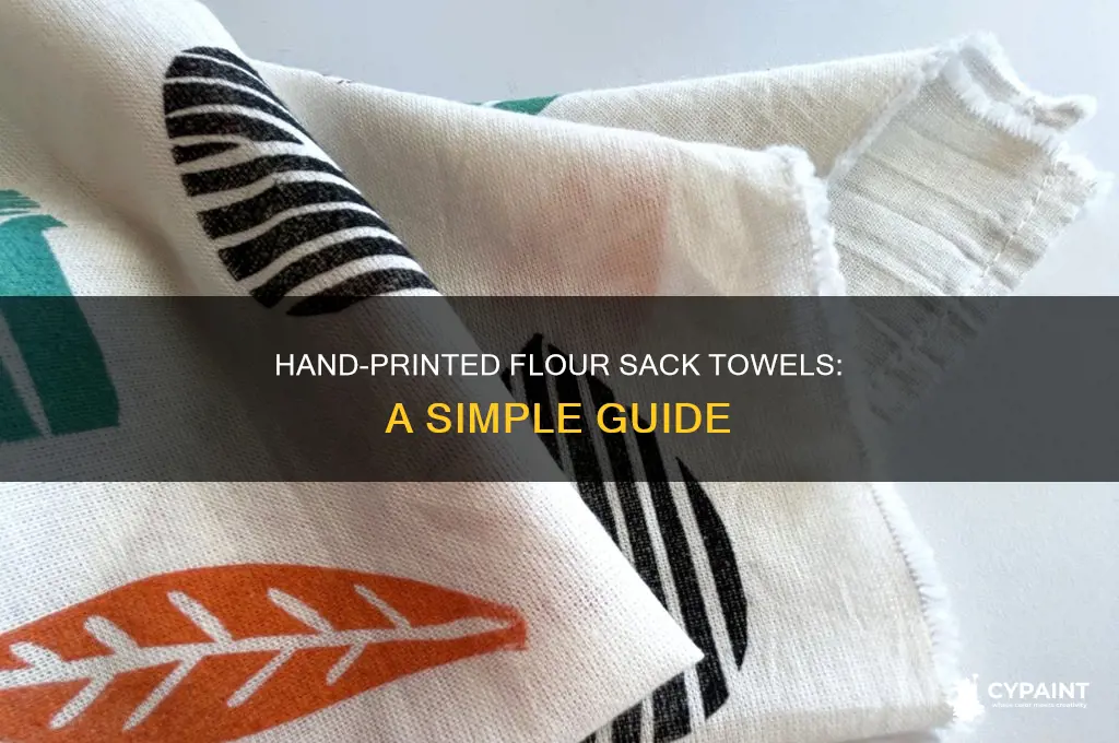 how to paint hand prints on flour sack towels