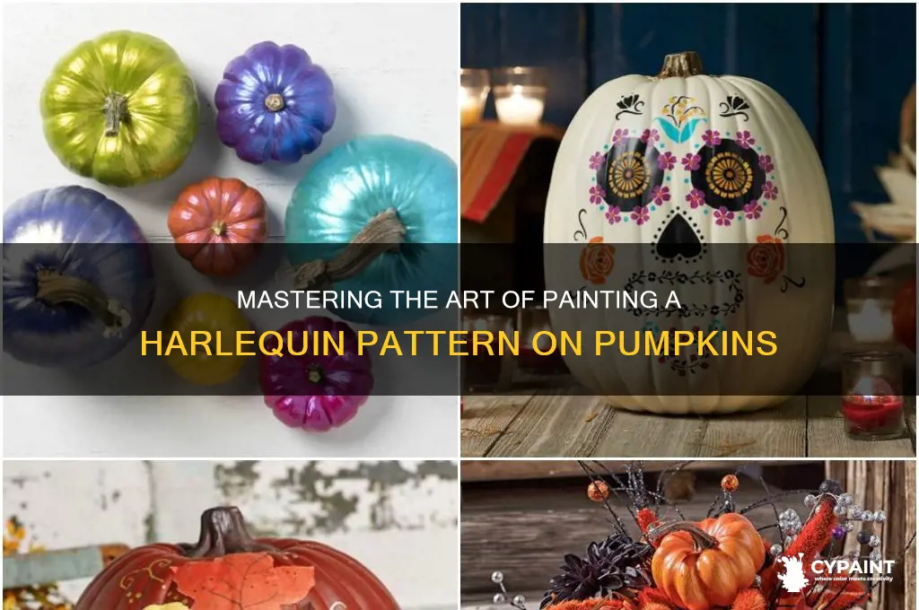 how to paint harlequin pattern on pumpkin