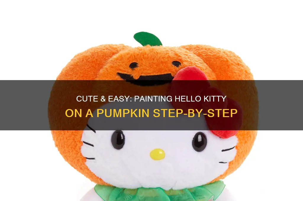 how to paint hello kitty on a pumpkin