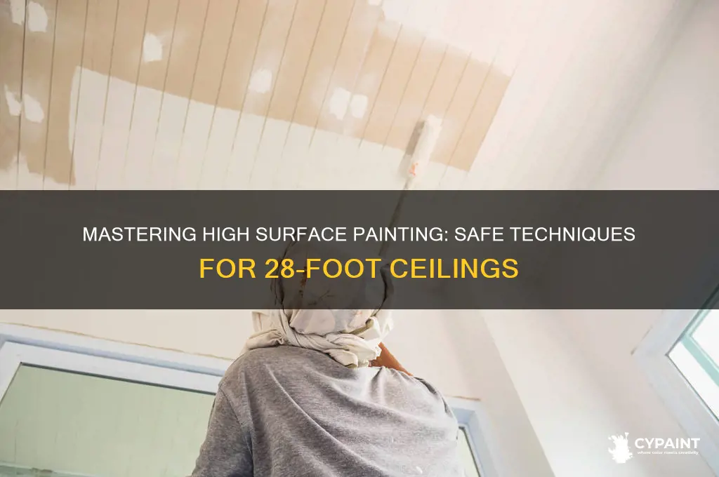 how to paint high surfaces that are 28 ft high