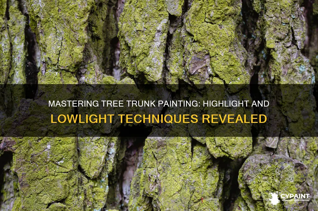 how to paint highlight and lowlight on a tree trunk