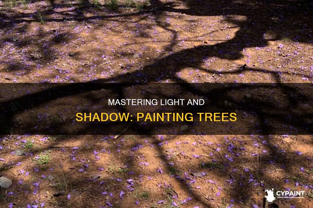 how to paint highlights and shadows on a tree