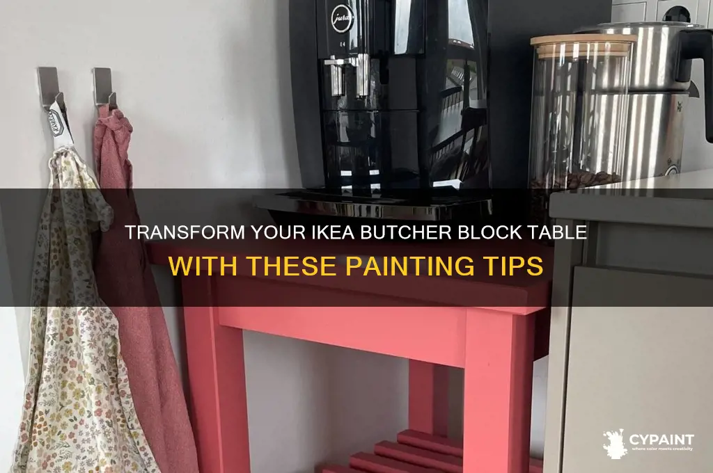 how to paint ikea butcher block table