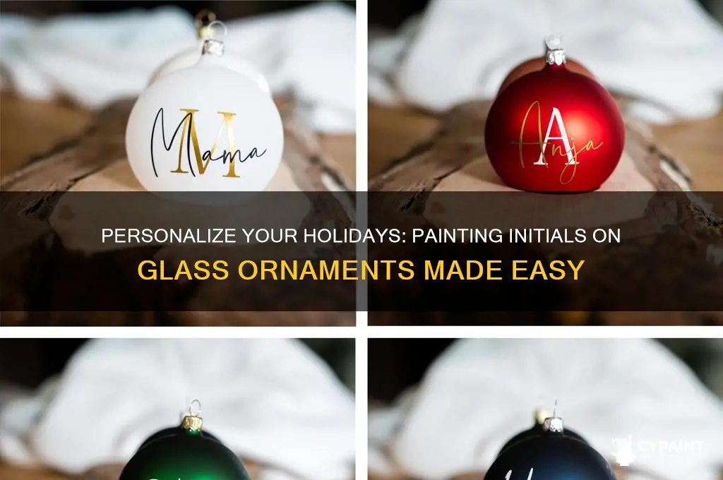 how to paint initials on glass ornaments