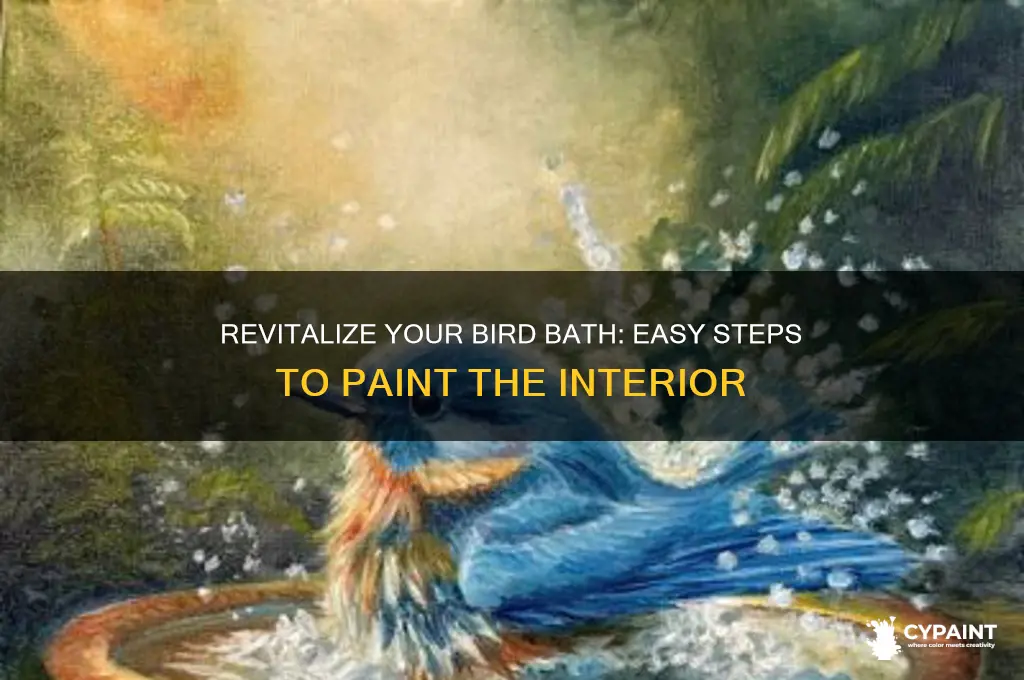 how to paint inside of bird bath