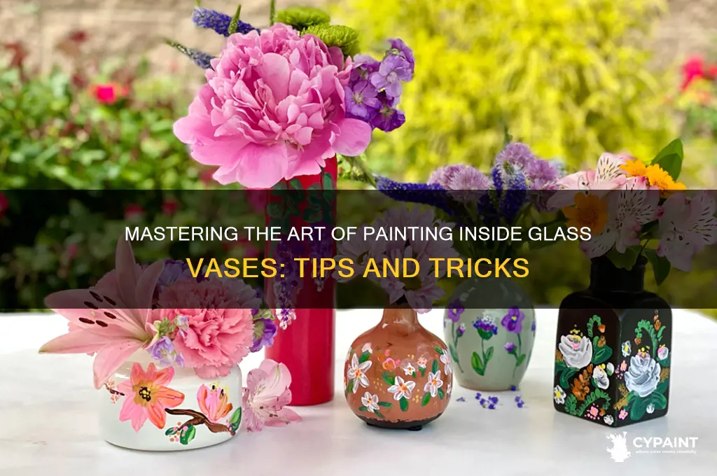 how to paint inside of glass vase