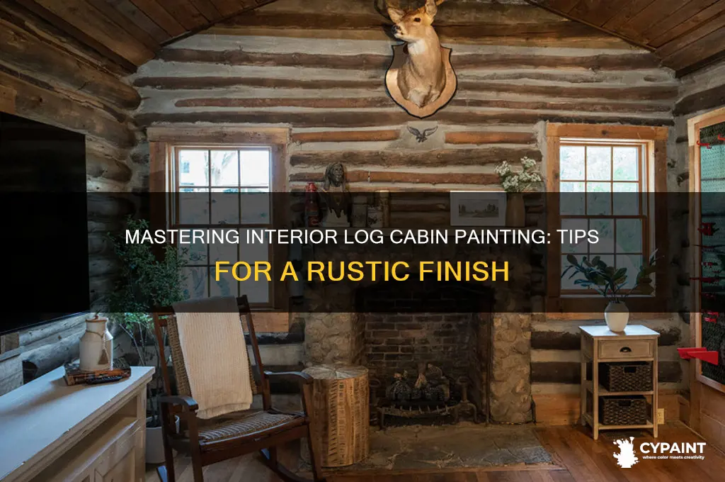 how to paint inside of log cabin