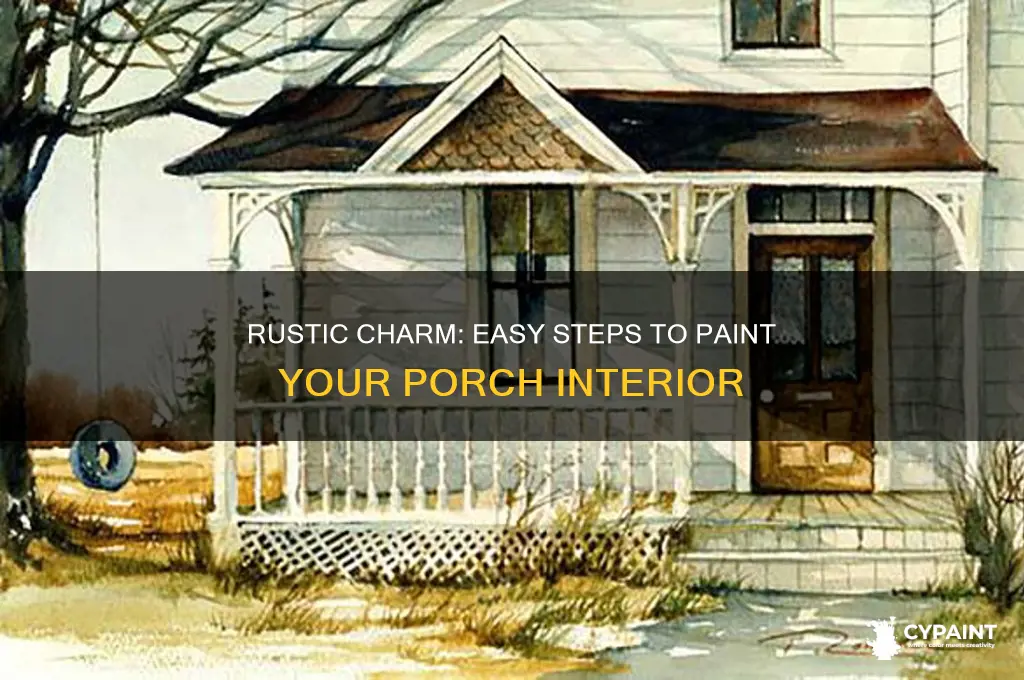 how to paint inside porch looking rustic