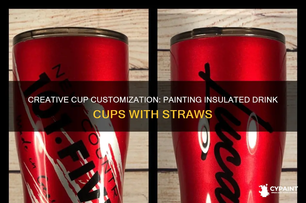 how to paint insulated drink cups with straws