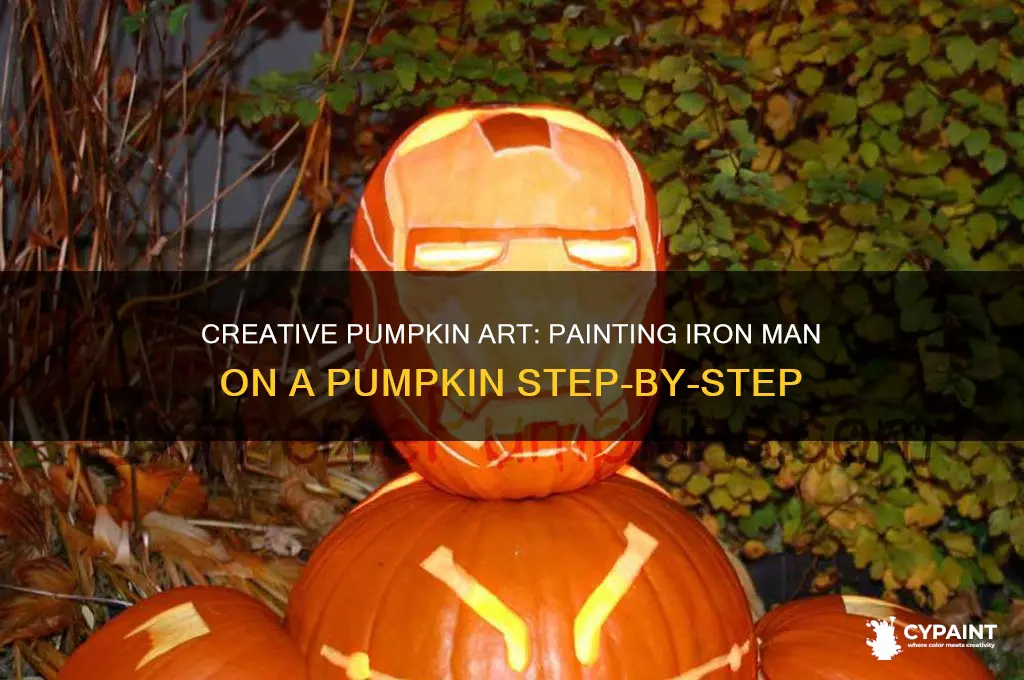 how to paint iron man on pumpkin