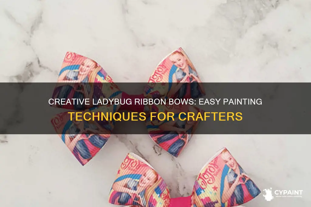 how to paint ladybugs on ribbon bows