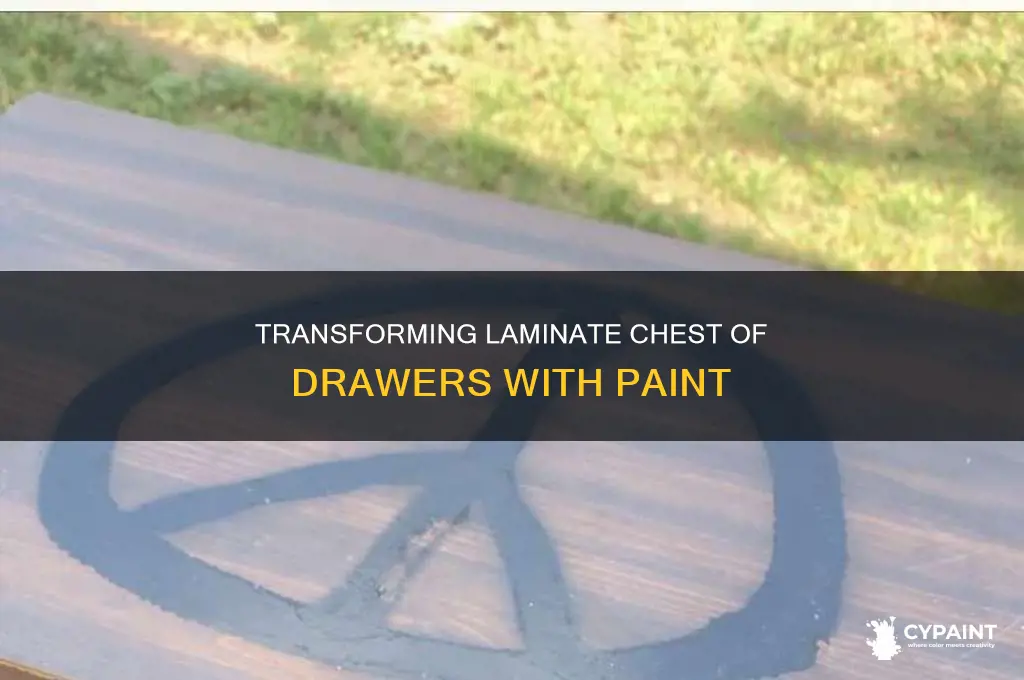 how to paint laminate top on chest of drawers