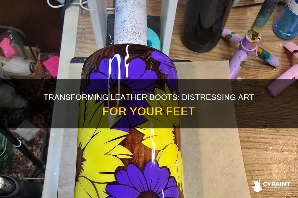 how to paint leather boots for a distressed look