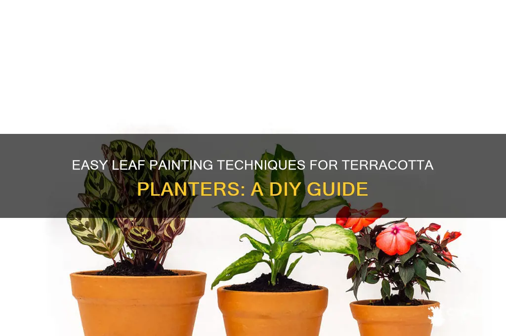 how to paint leaves on a terracotta planter