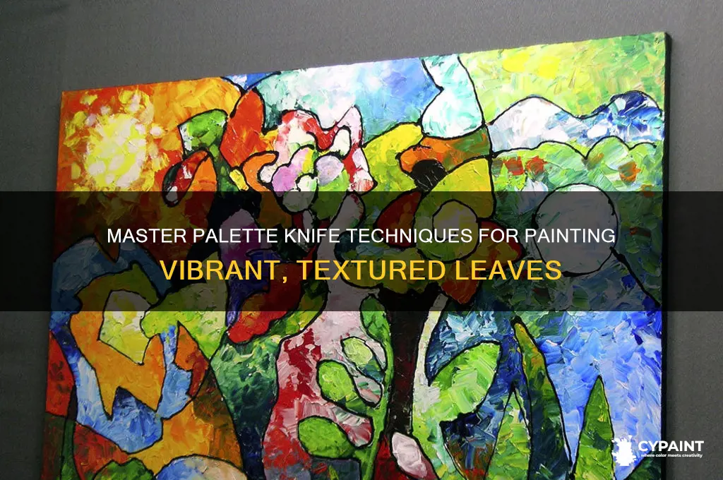 how to paint leaves with a palette knife
