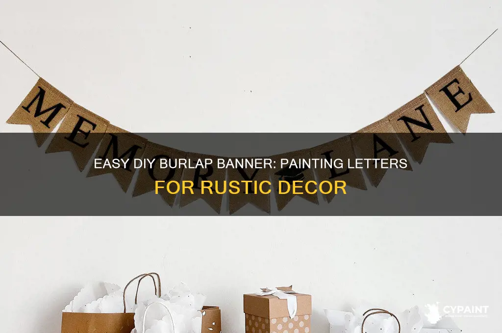 how to paint letters on burlap banner
