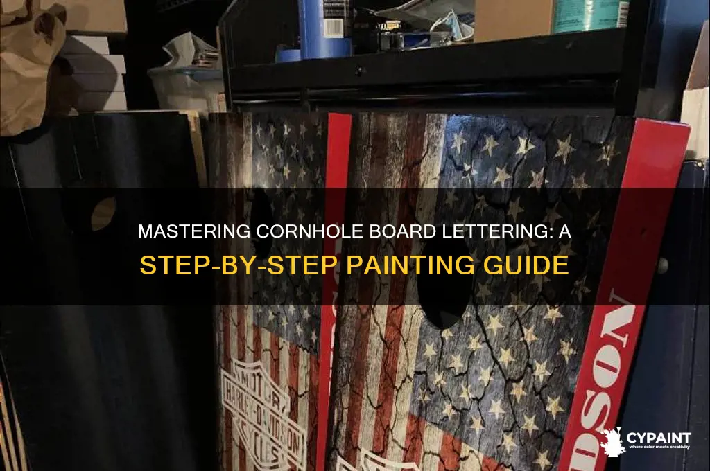 how to paint letters on corn hole boards