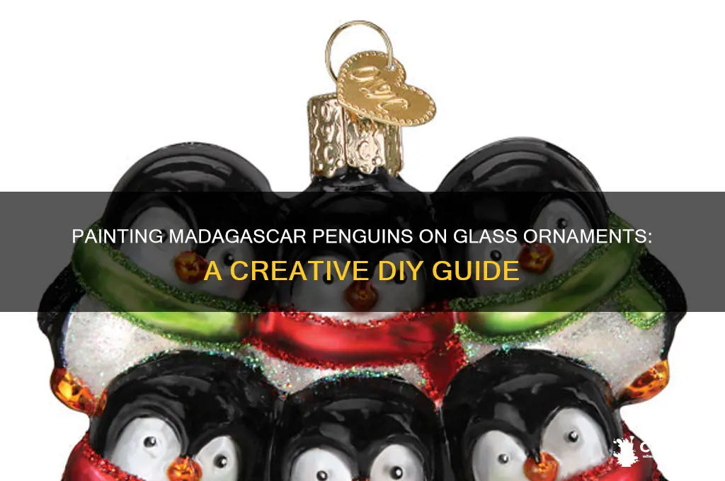 how to paint madagascar penguin on glass ornaments