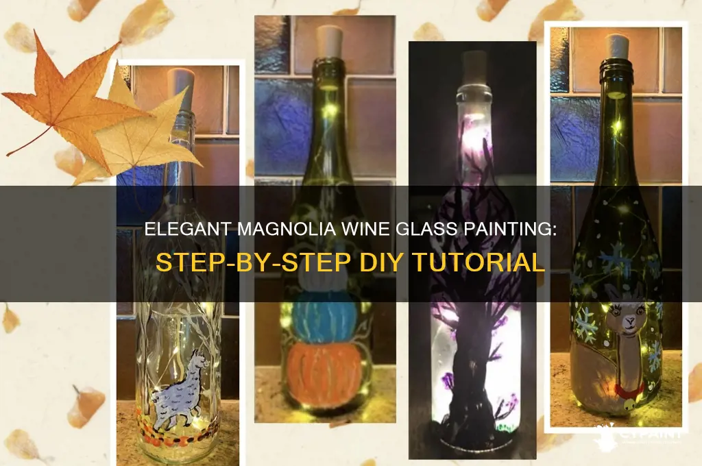 how to paint magnolias on wine glasses