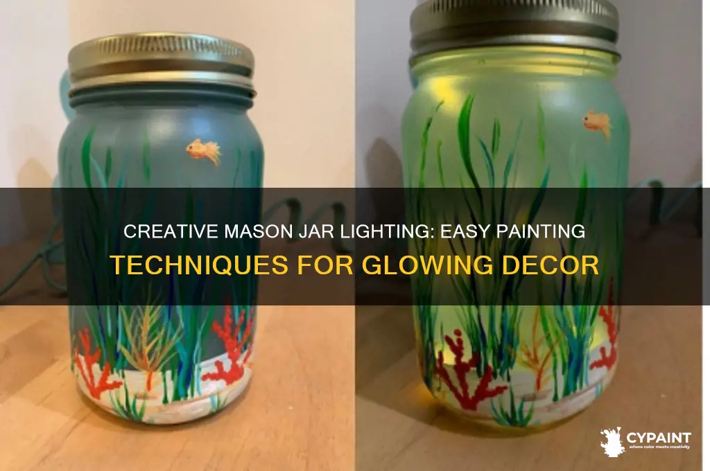 how to paint mason jar for light
