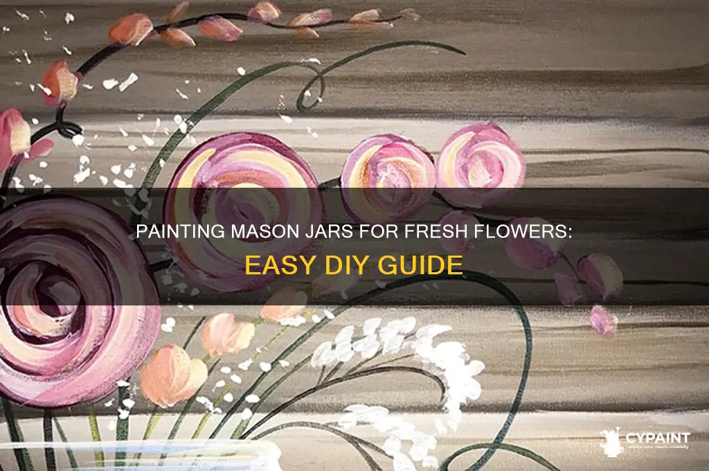 how to paint mason jars for real flowers