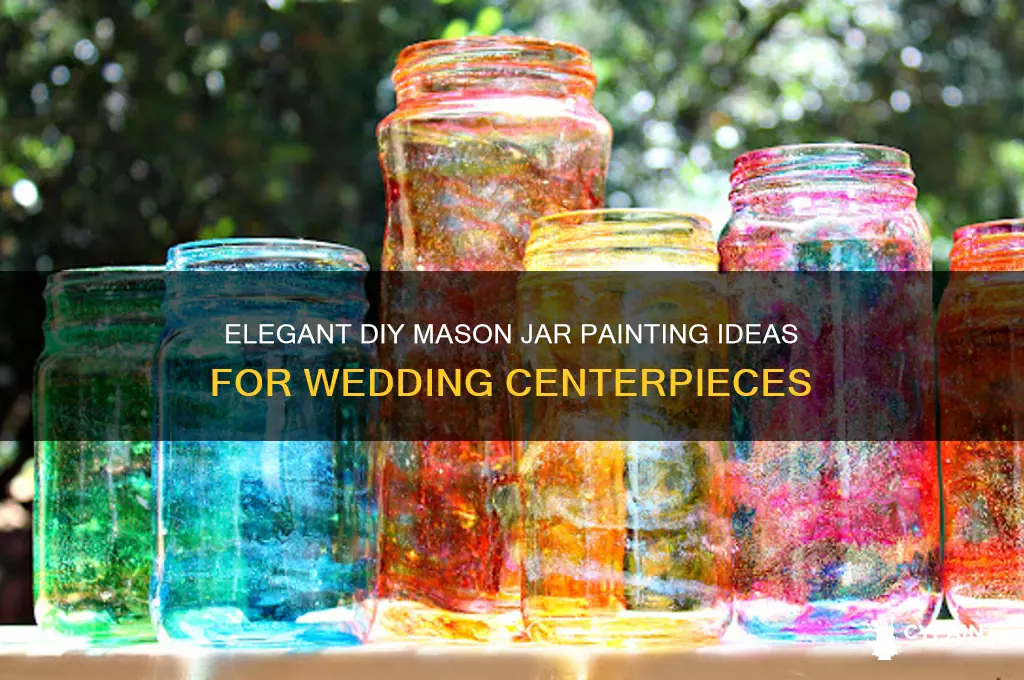 how to paint mason jars for wedding centerpiece